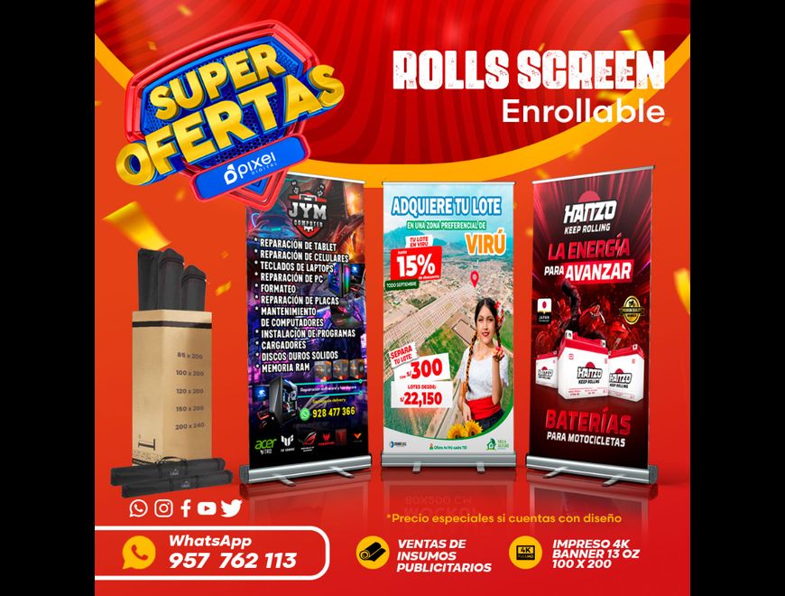 ROLL UP ENROLLABLE PERSONALIZADO en Lima (Lima 1) (Distrito)