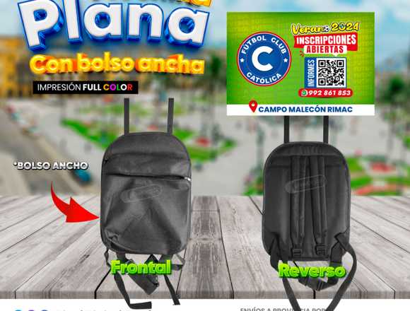 MEDIA BOLSA MOCHILA PUBLICITARIA CARTEL AMBOS LADO en Lima (Lima 1) (Distrito)