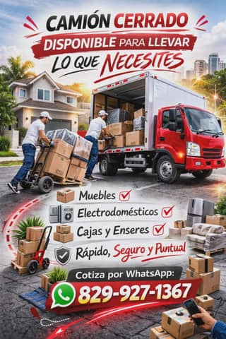 Mudanzas organizada y confiable en Camión Cerrado 🚚📦 en Santo Domingo Oeste (Municipio)