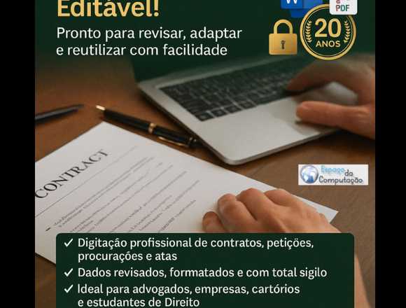 Digitação de Contratos e Documentos Jurídicos em São Paulo (Municipio)