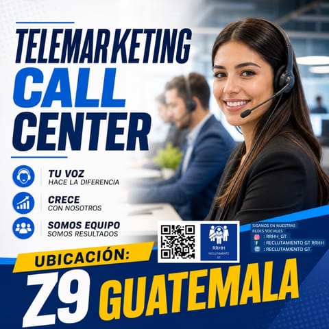 ASESOR DE SERVICIO AL CLIENTE Y VENTAS CALL CENTER en San Agustín Acasaguastlán (Municipio)