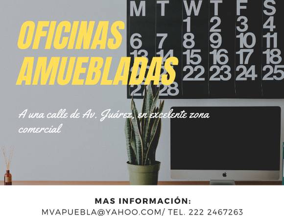 Oficinas disponibles en zona centro en Puebla (Municipio)