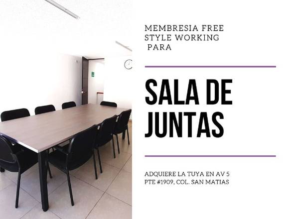 Acceso a sala de juntas u oficina con tu membresia en Puebla (Municipio)