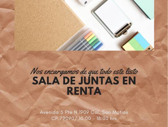 COMODO ESPACIO PARA REUNIONES EN RENTA en Puebla (Municipio)