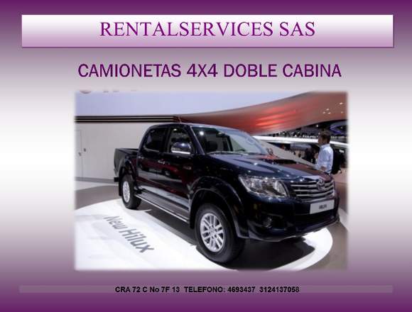 ALQUILER DE CAMIONETAS 4X2 Y 4X4