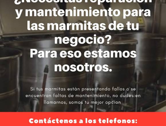Mantenimiento reparación marmitas industriales en Panamá (Distrito)