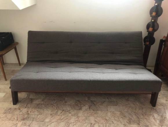 Sofá cama rústico de dos cuerpos