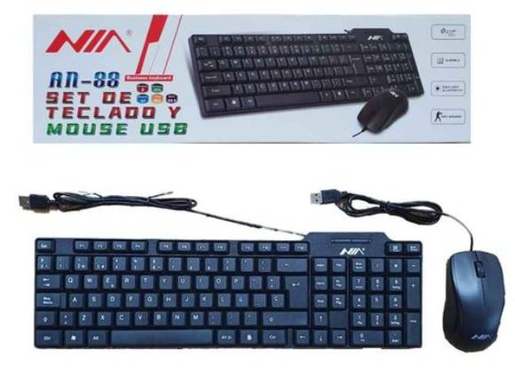 COMBO TECLADO Y MOUSE USB NIA AN-88 en Medellín (Municipio)