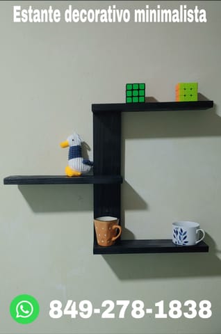 Estante decorativo minimalista 18 x 24.5 pulgadas negro y blanco en Santiago (Municipio)