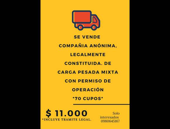 Se VENDE compañía de CARGA PESADA en Guayaquil (Cantón)