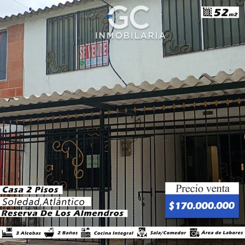 Se vende casa de 2 pisos Reserva de los almendros - soledad en Soledad (Municipio)