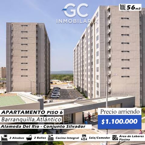 Se arrienda apartamento piso 6 Alameda del rio- Conjunto Silvador en Barranquilla (Municipio)