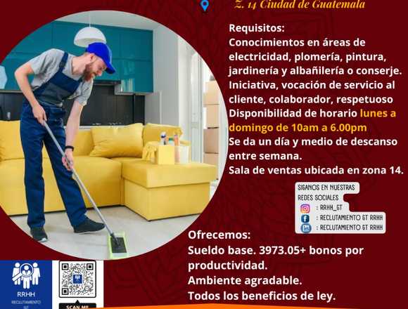 Conserje zona 12 Guatemala. en Ciudad de Guatemala (Municipio)