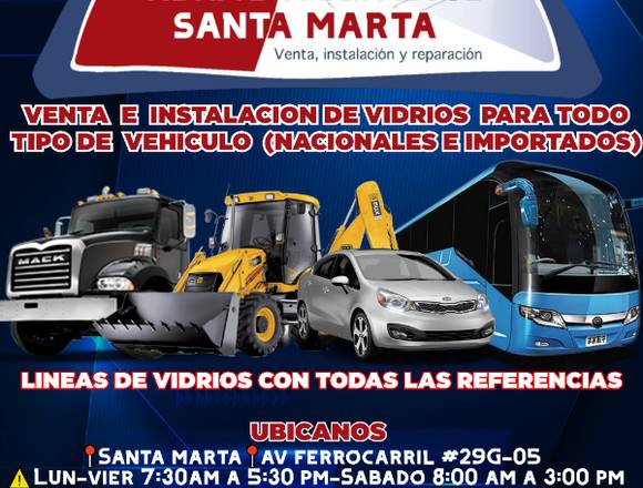 Vidrios Para Autos santa marta en Santa Marta (Municipio)