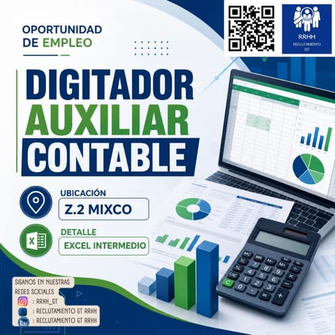 CONTADOR JR MIXCO AUXILIAR ASISTENTE CONTABLE en Ciudad de Guatemala (Municipio)