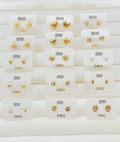 Topos y Aretes en Oro - Catálogo de Precios en Medellín (Municipio)