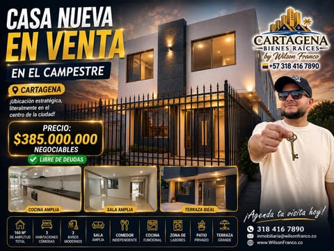 Casa como Nueva en Venta, Barrio El Campestre, Cartagena en Cartagena (Municipio)