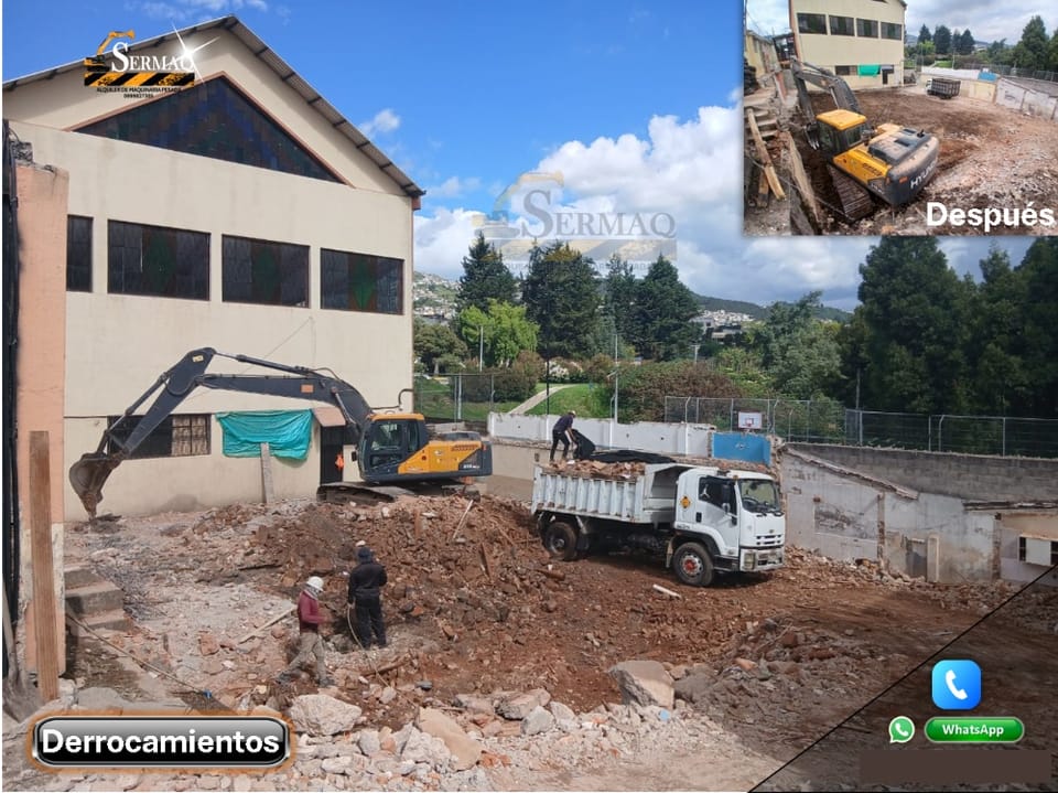 Derrocamientos, Demolición, Desbanques, Movimientos de tierra en Quito (Cantón)