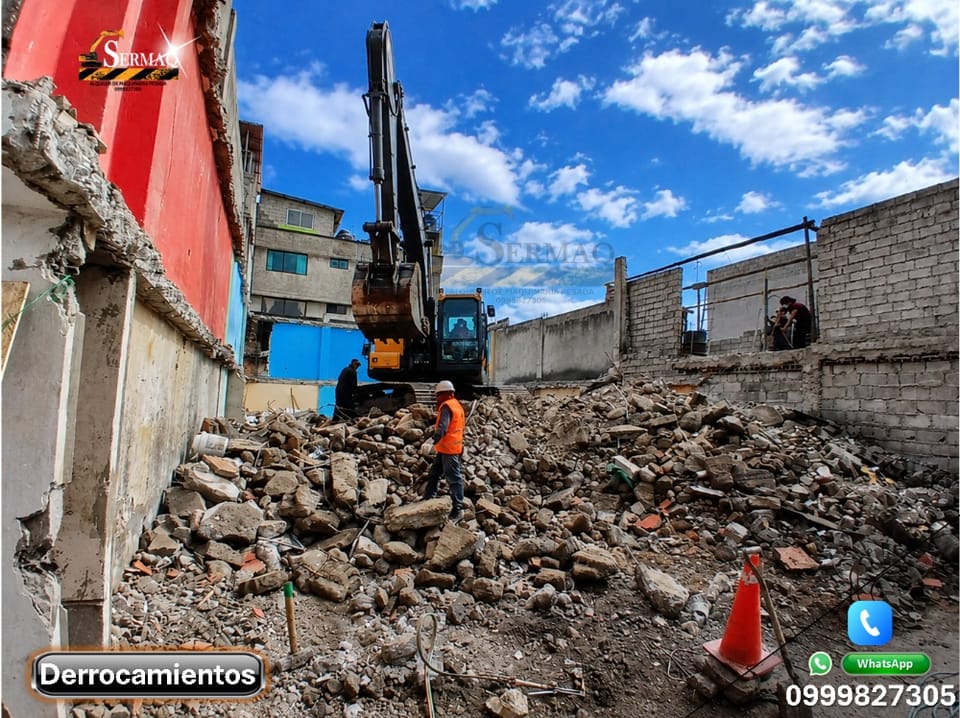 Derrocamientos, Demolición, Demoliciones, Desbanques, Excavación, UIO en Quito (Cantón)