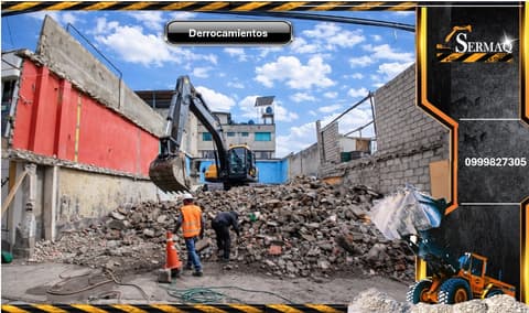 Limpieza de terrenos, Excavaciones, Derrocamientos, Demoliciones en Quito (Cantón)