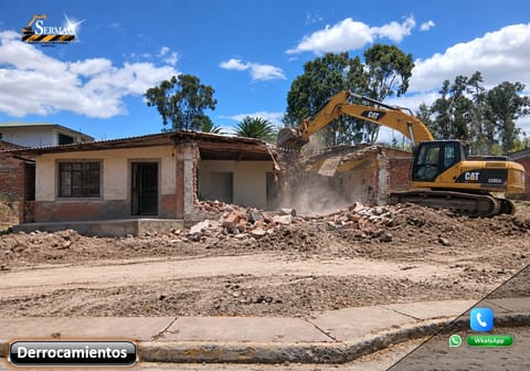 Alquiler de excavadora Servicios de demolición y movimiento de tierra.