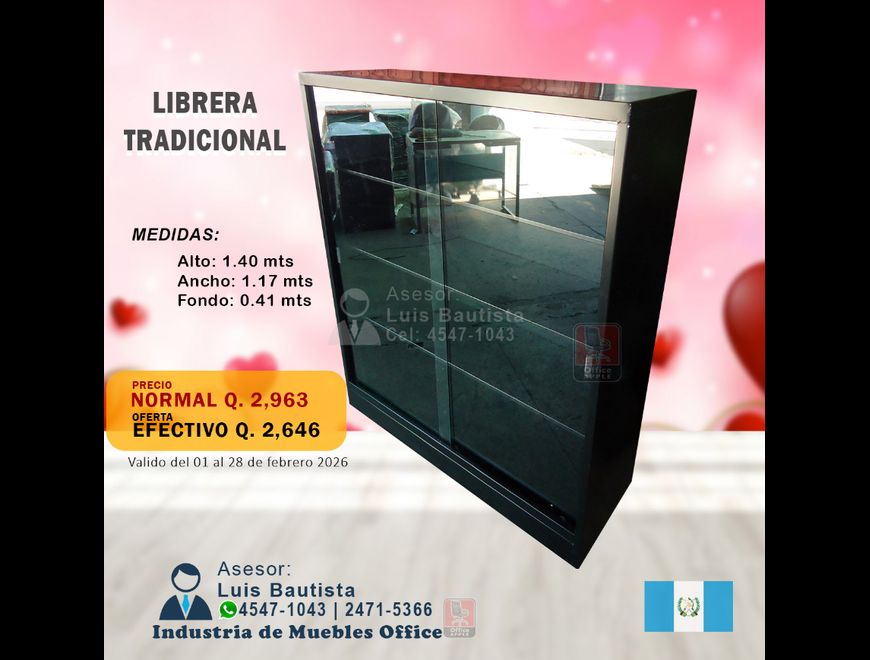 LIBRERA GRANDE TRADICIONAL 3 ENTREPAÑOS en Ciudad de Guatemala (Municipio)