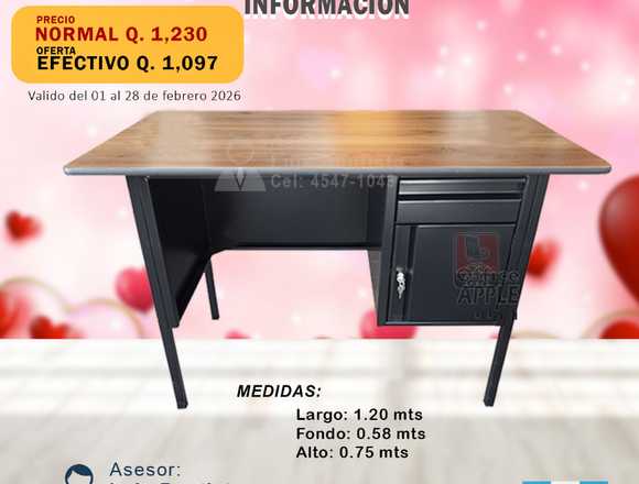 ESCRITORIO INFORMACIÓN DE 1 GAVETA Y 1 PUERTA. en Ciudad de Guatemala (Municipio)
