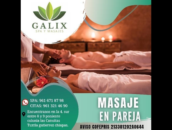 Sábado de masaje en pareja en Tuxtla Gutiérrez (Municipio)