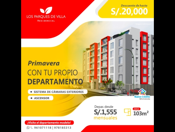 DEPARTAMENTOS EN VENTA "LOS PARQUES DE VILLA" en Chiclayo (Distrito)