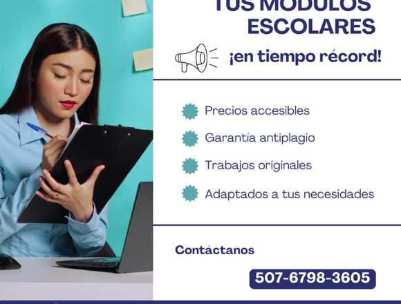 Realizamos tus módulos escolares en La Chorrera (Distrito)
