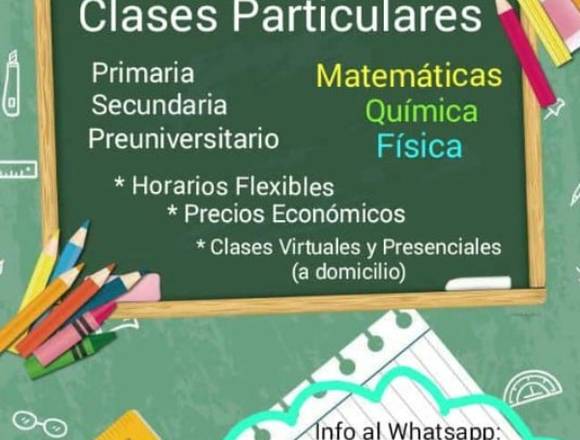 Clases Particulares a Domicilio en Cochabamba (Localidad)