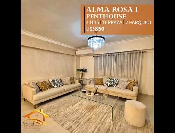 ALQUILER DE PENTHOUSE UBICADO EN ALMA ROSA I en Santo Domingo Este (Municipio)