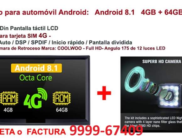 Autoradio :Android 8.1 4GB + 64GB 7 "Doble Din ,4G en Santiago de Surco (Lima 33) (Distrito)