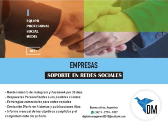 DM - MEJORAMOS TUS REDES SOCIALES Y POTENCIAMOS! en Lima (Lima 1) (Distrito)