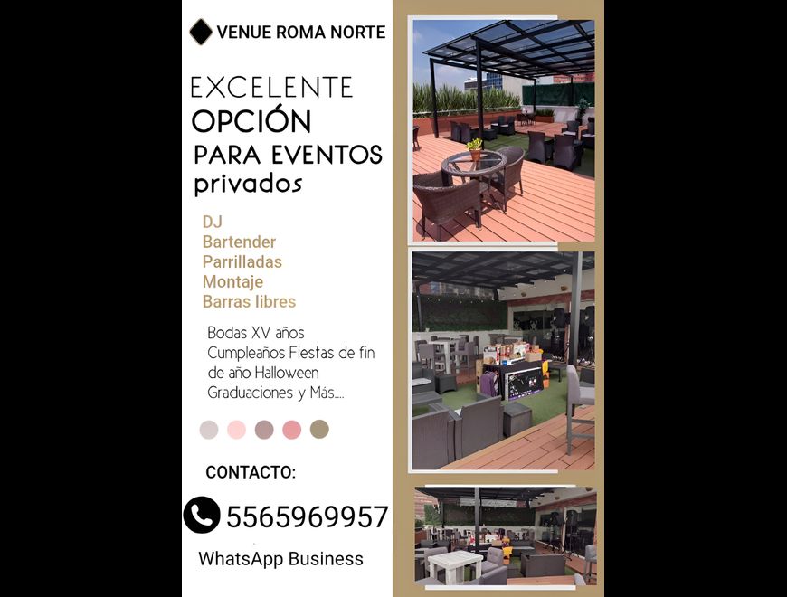 Hermosa terraza para fiestas y eventos