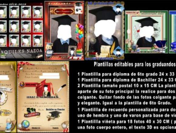 Plantillas editables para graduandos en Los Guayos (Municipio)