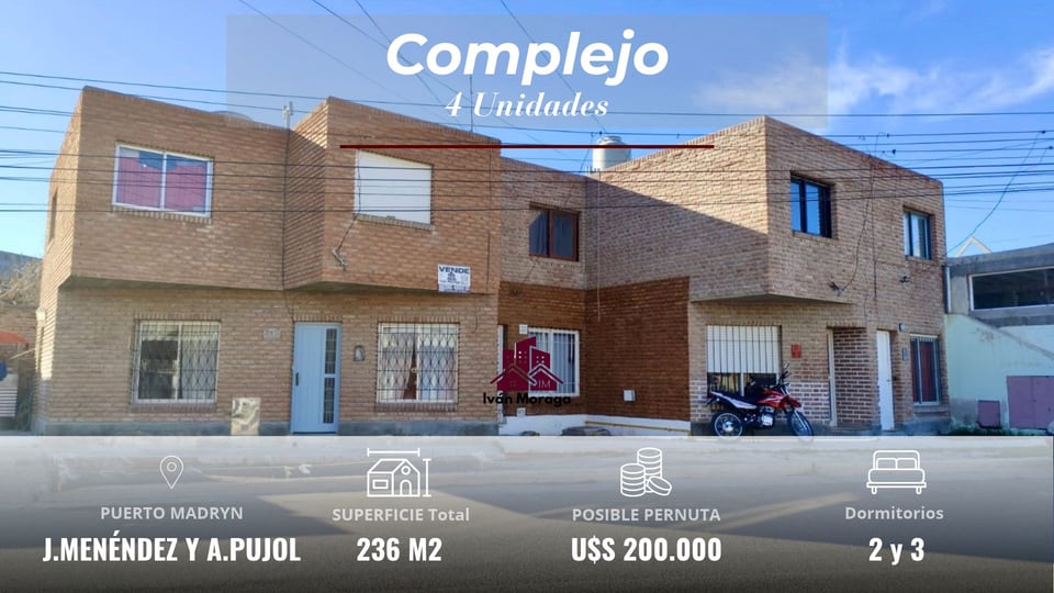 COMPLEJO DE 4 DUPLEX - JOSÉ MENENDEZ 329 - PTO MADRYN en Puerto Madryn (Localidad)