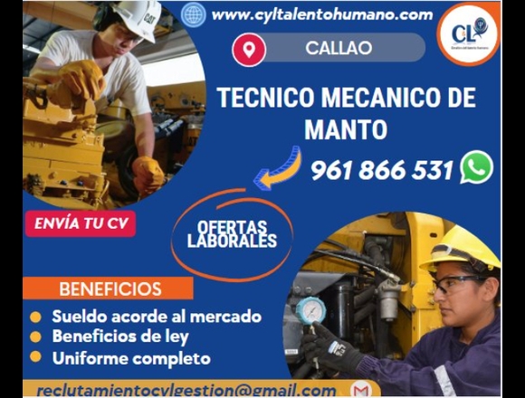 20 TÉCNICO MECANICO DE MANTENIMIENTO