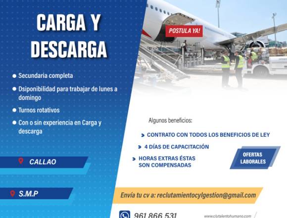 60 OPERARIO/AUXILIAR DE CARGA Y DESCARGA en Callao (Callao 1) (Distrito)