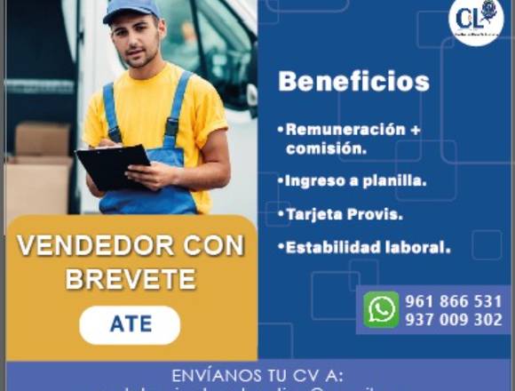 Chofer Vendedor - Brevete A1 - Ate/SJL en Lima (Lima 1) (Distrito)