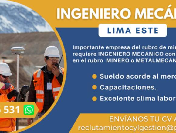 Ingeniero Mecánico - Huachipa en Lima (Lima 1) (Distrito)