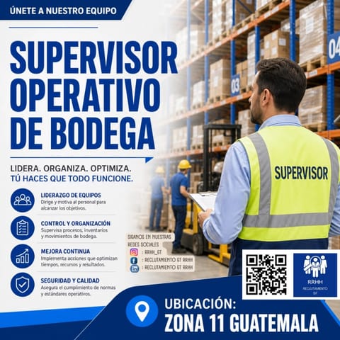 ENCARGADO DE BODEGA SUPERVISOR DE BODEGA LIDER en Quetzaltenango (Municipio)