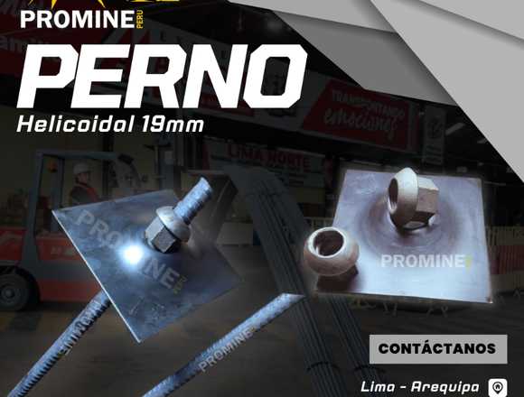 Perno Helicoidal 19mm / 22mm | Anclaje Mecánico en Cusco (Distrito)