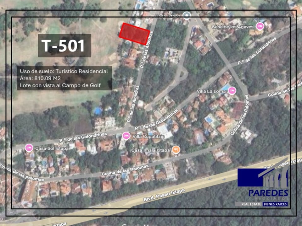 Venta Terreno 810 m2 Campo de Golf Ixtapa T501