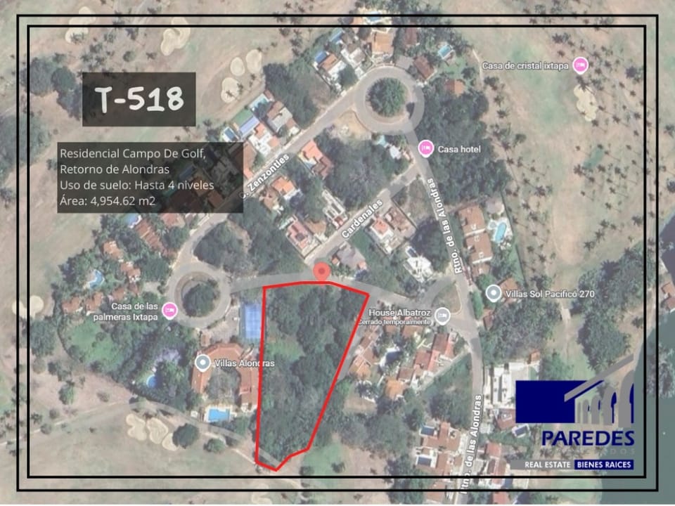 Ixtapa Terreno Venta 4954 m2 Campo de golf T518 en Zihuatanejo de Azueta (Municipio)
