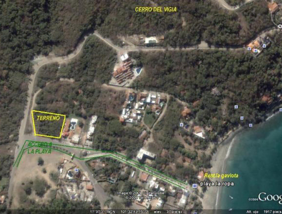 Zihuatanejo Terreno de 3552.63 mts2 playa la ropa en Zihuatanejo de Azueta (Municipio)