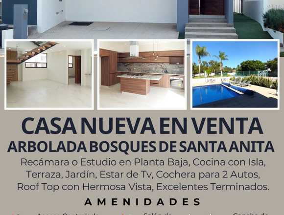 Casa Nueva en Arbolada Bosques de Sta Anita. 236 m