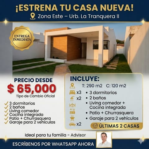 TU PROPIA CASA CON AMPLIO PATIO EN LA ZONA ESTE