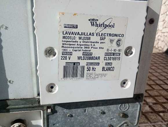 Lavavajillas Whirlpool WLD20B en Buenos Aires (Localidad)