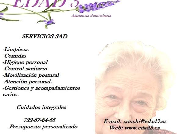 Asistencia domiciliaria personas dependientes.